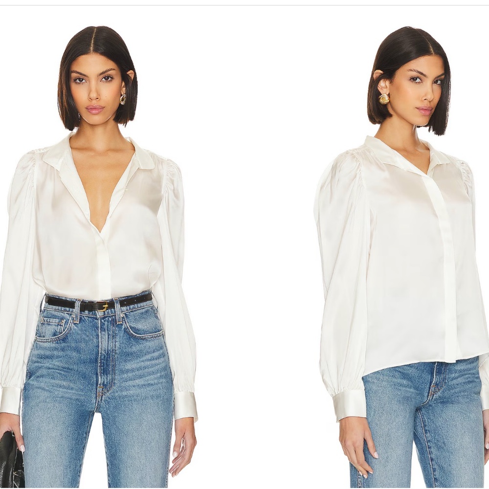 NWT Frame Gillian Blouse Off White - Size S